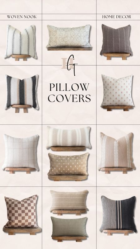 Woven Nook pillow covers — some of their new Spring arrivals & some classics I’m loving! 🤎 I’m trying to move toward the pillow cover lifestyle versus owning 3739373 pillows😂 have an order coming from them asap!!

Home decor / pillows / neutrals / Holley Gabrielle 

#LTKfindsunder50 #LTKhome #LTKfindsunder100