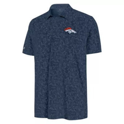 Antigua NFL Denver Broncos Men's Lush Polo, Navy Blue, Large | Belk
