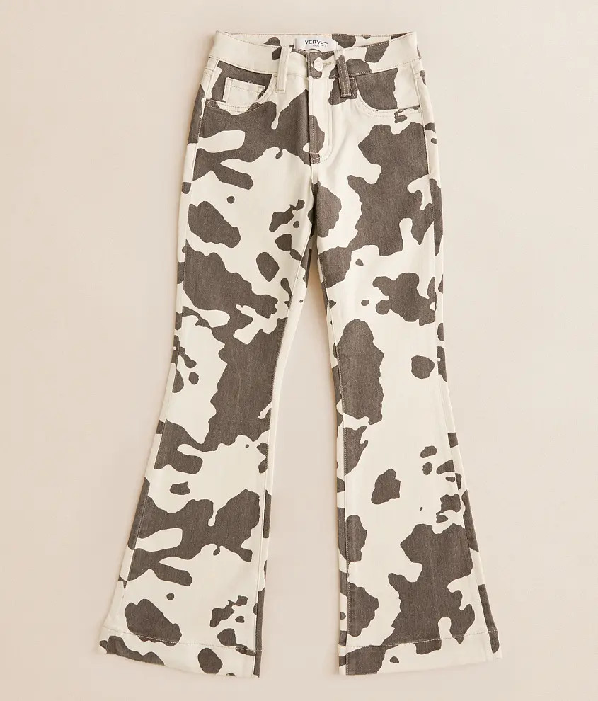 Girls - Mini Willa Cow Print High Rise Trouser Jean | Buckle
