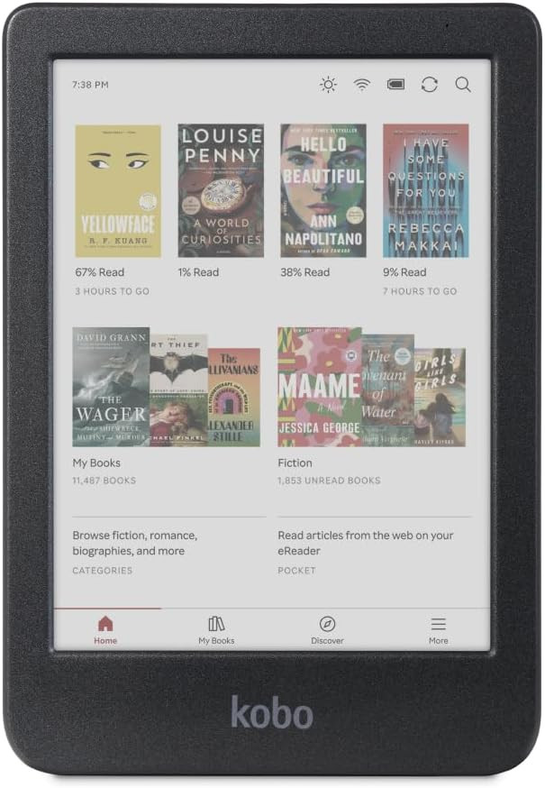 Kobo Clara Colour | Colour eReader | 6” Glare-Free Colour E Ink Kaleido™ 3 Display | Dark Mode Option | Waterproof | Audiobooks | 16GB of Storage | Black | Amazon (US)