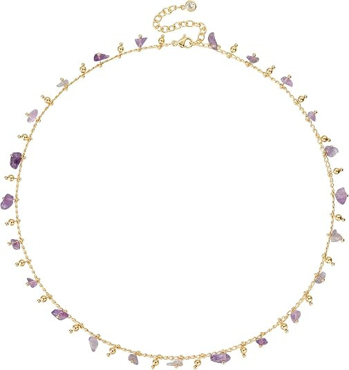MTMY Beaded Necklaces for Women 14K Gold Plated Dainty Colorful Green/Rose Beaded Pearl Choker Ne... | Amazon (US)