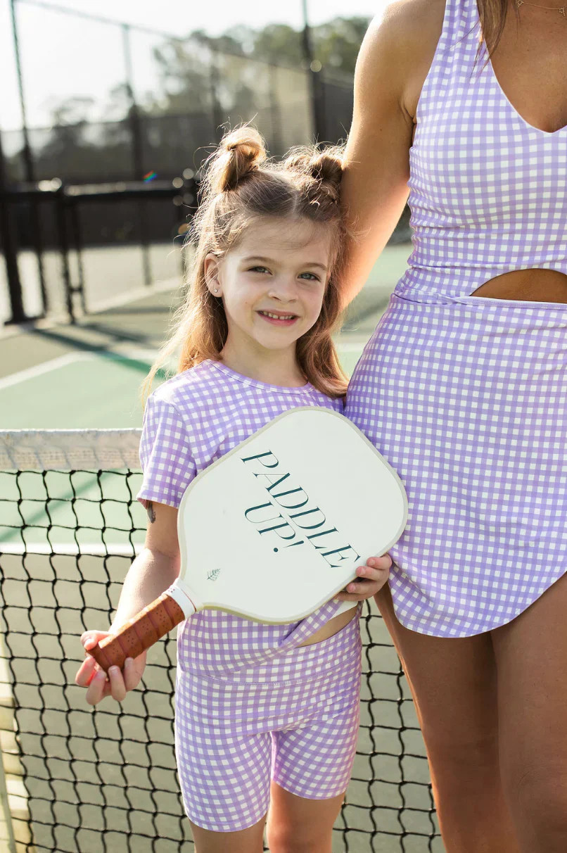 Tied with a Bow Set - Lilac Gingham | Ollie's Day