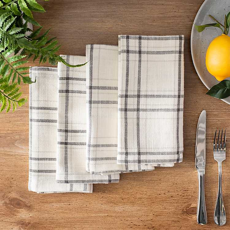 Charcoal Plaid Columbia Napkins, Set of 4 | Kirkland's Home
