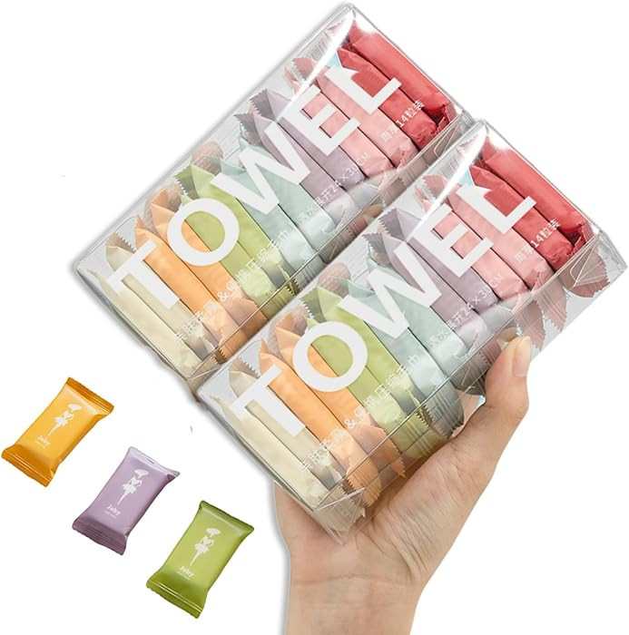 Disposable Compressed Towels, 28Pcs Travel Washcloth Tablets | Amazon (US)