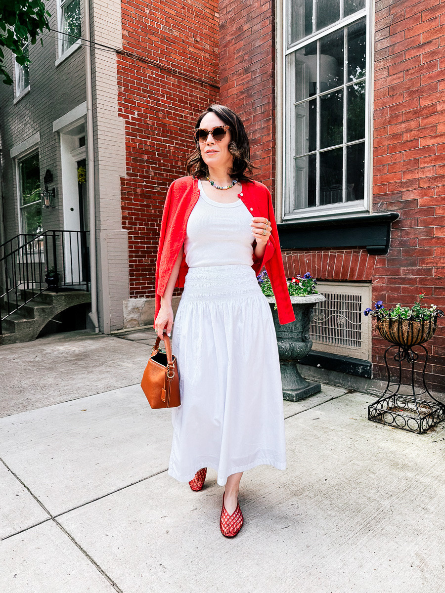 White midi skirt for summer

#LTKOver40 #LTKSeasonal #LTKPetite