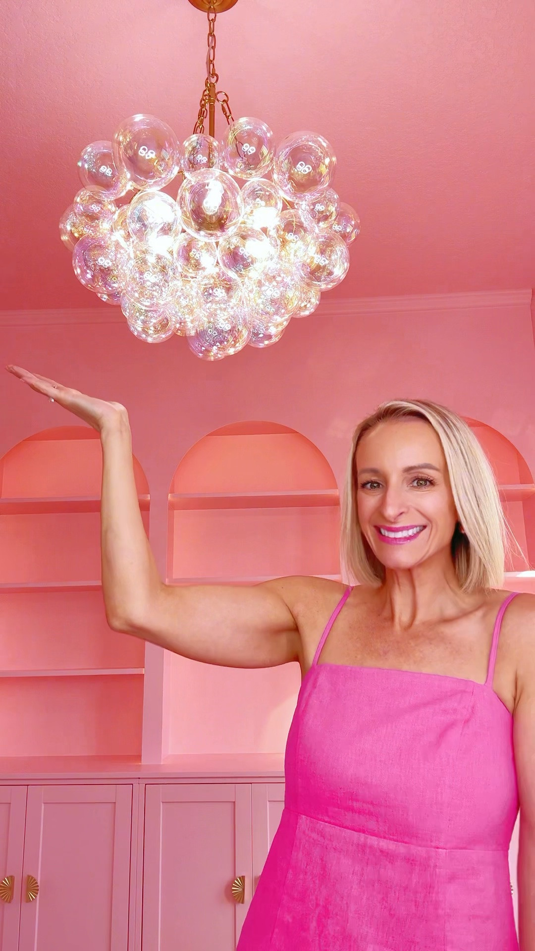 Obsessed with this champagne bubble chandelier and the warm LED lighting in the built-ins!💖 Makes everything feel so dreamy and fun!✨

#LTKHome #LTKdayinmylife
