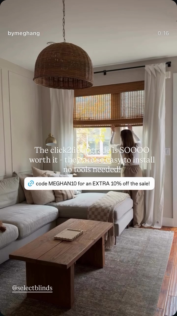 @selectblinds  The click2fit upgrade is SOOOO worth it - they are so easy to install no tools needed! Select blinds is having a sale! My easy to install Roman shades are on major sale and you can get an extra 10% off with my code MEGHAN10

#LTKSaleAlert #LTKHome