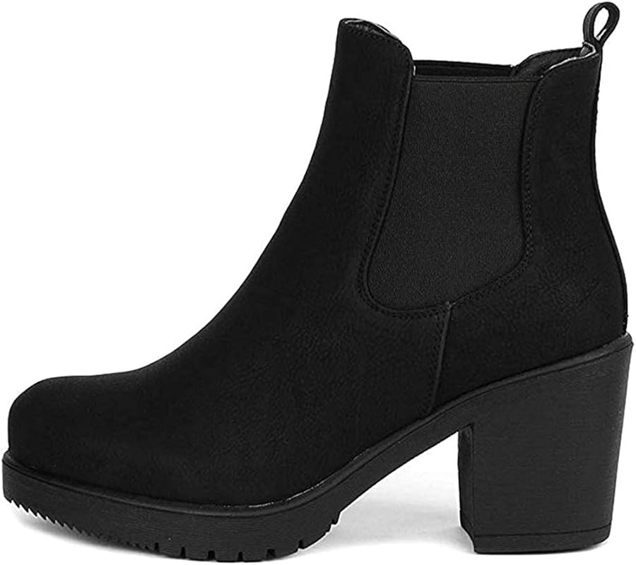 DREAM PAIRS Women's FRE High Heel Chelsea Style Ankle Bootie | Amazon (US)