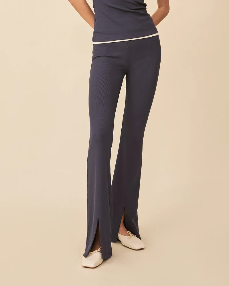 DAMIEN RIBBED PANTS MIDNIGHT | Nylora