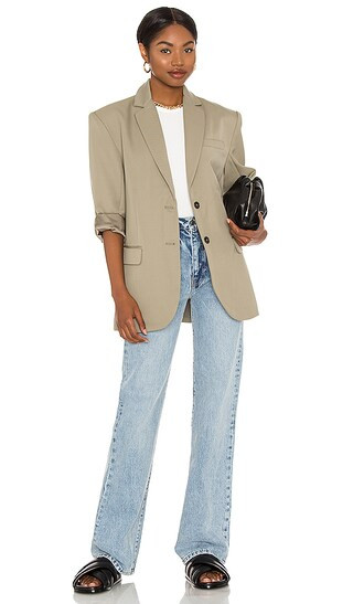 Quinn Blazer in Green Khaki | Revolve Clothing (Global)