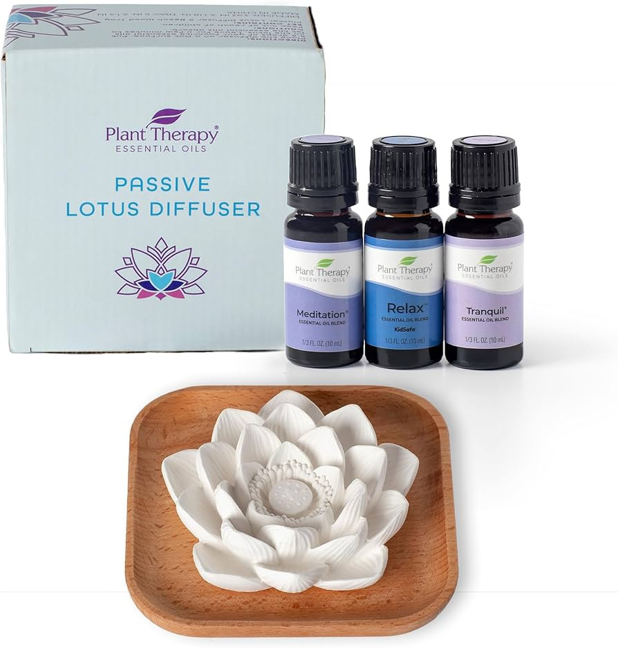 Plant Therapy's Passive Lotus Diffuser & Relaxation Synergy Set - A Chic and Natural Way to Relax... | Amazon (US)