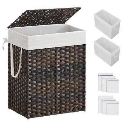 SONGMICS Laundry Hamper with Lid Clothes Hamper with 2 Removable Liner Bags & 6 Mesh Bags | Target