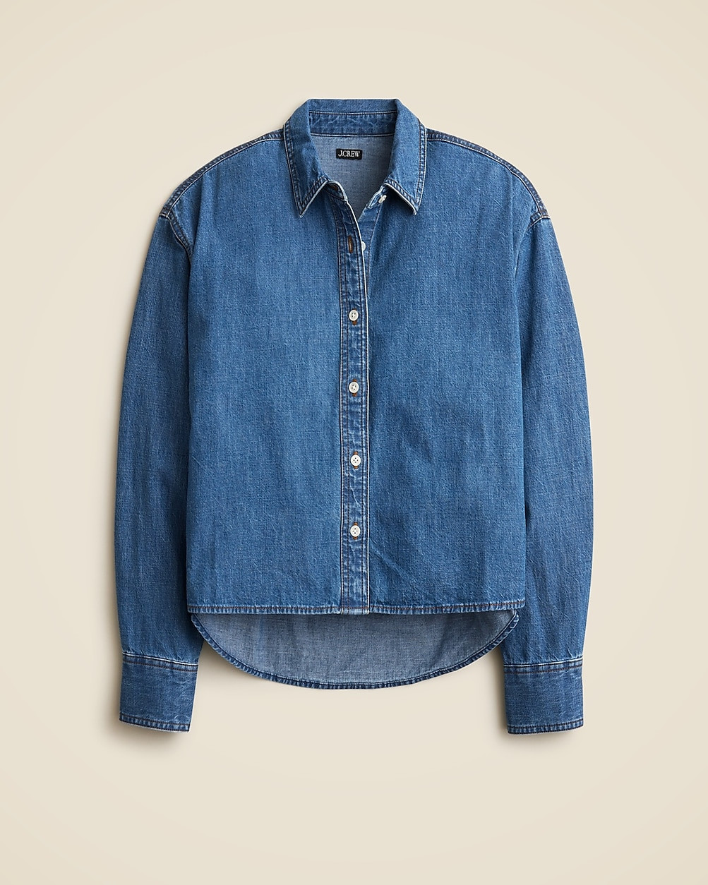 Étienne cropped button-up shirt in chambray | J. Crew US