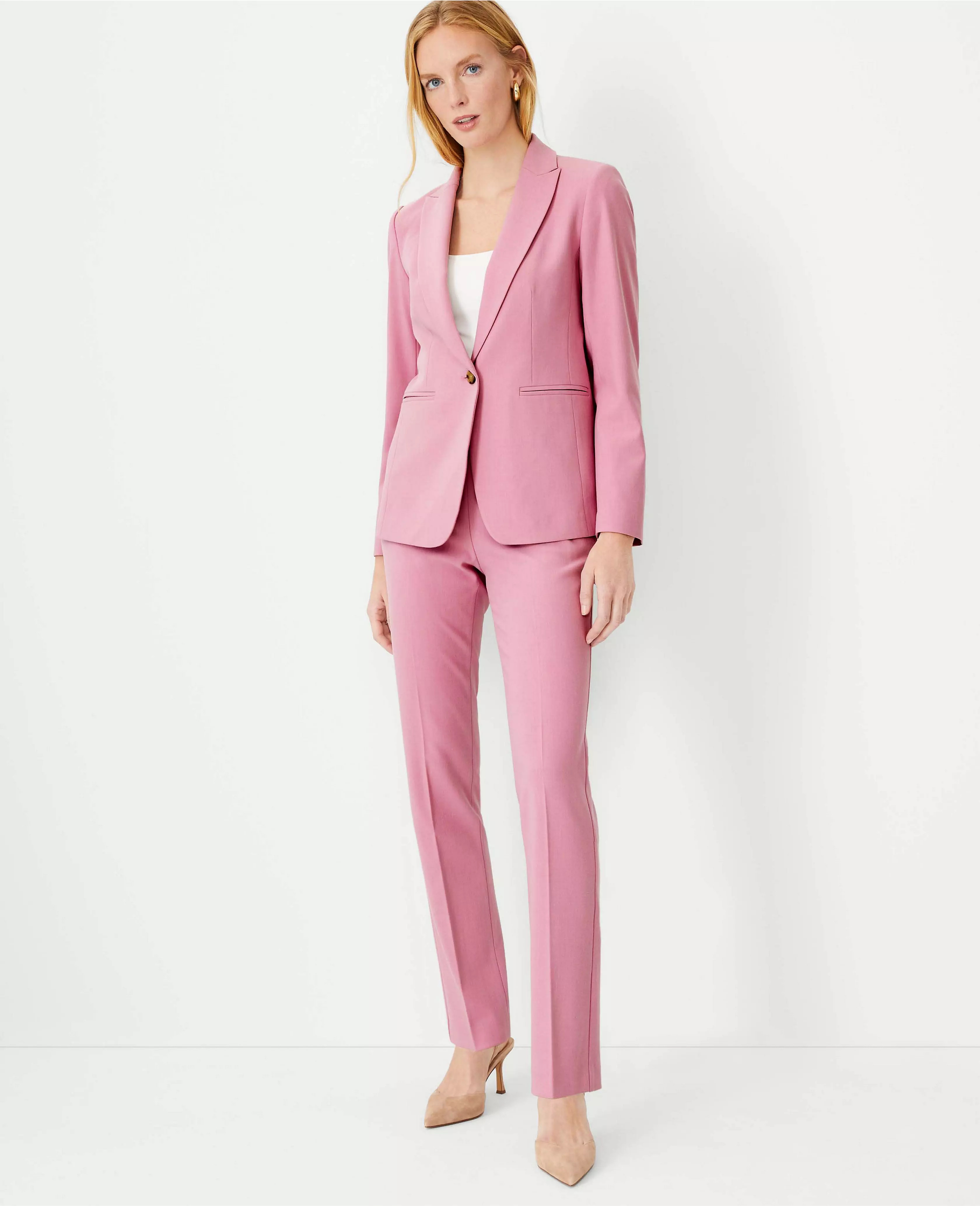 The Side Zip Straight Pant in Bi-Stretch | Ann Taylor (US)