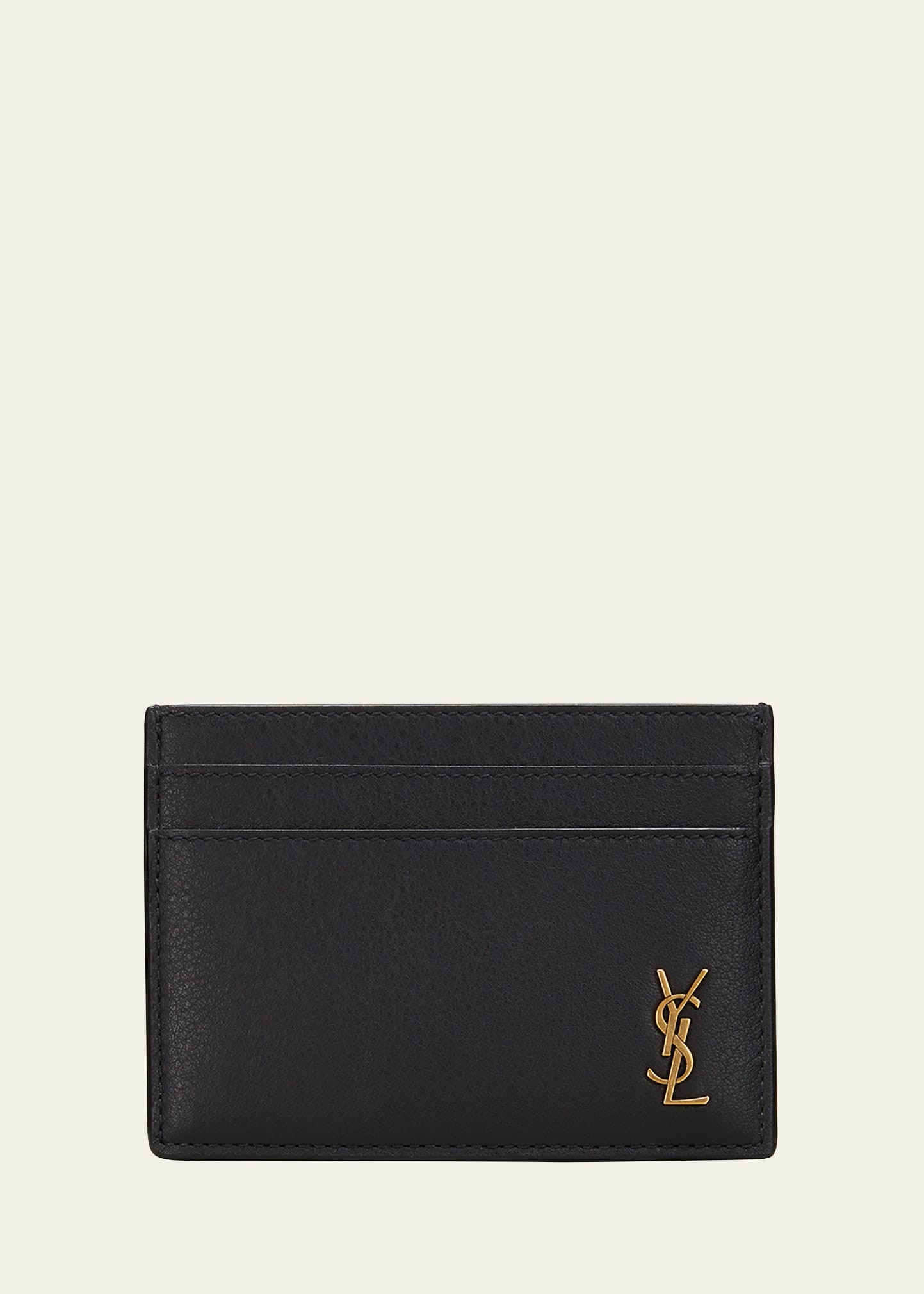 Saint Laurent YSL Tiny Monogram Card Case in Smooth Leather | Bergdorf Goodman