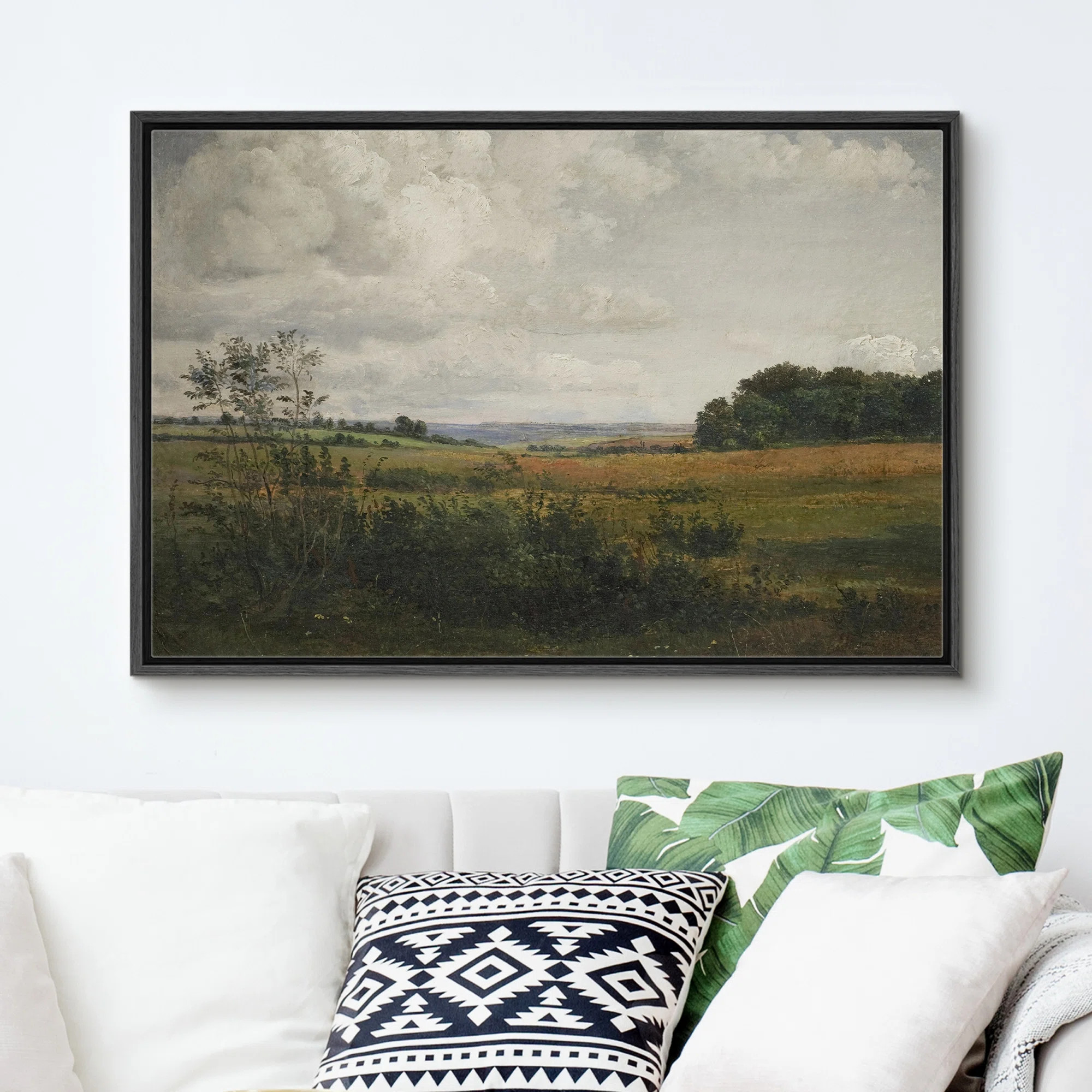 Vintage Rural Countryside Landscape Rustic Pictures Farmhouse Artwork Framed Canvas Print Wall Ar... | Wayfair North America