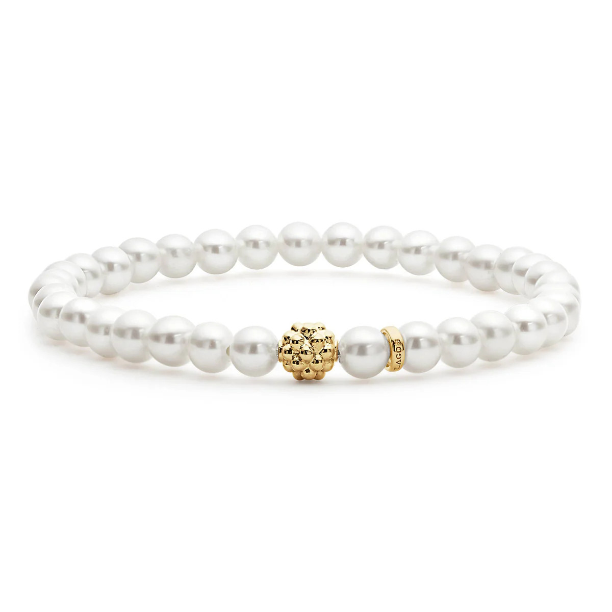 Pearl Gold Station Bead Bracelet | LAGOS