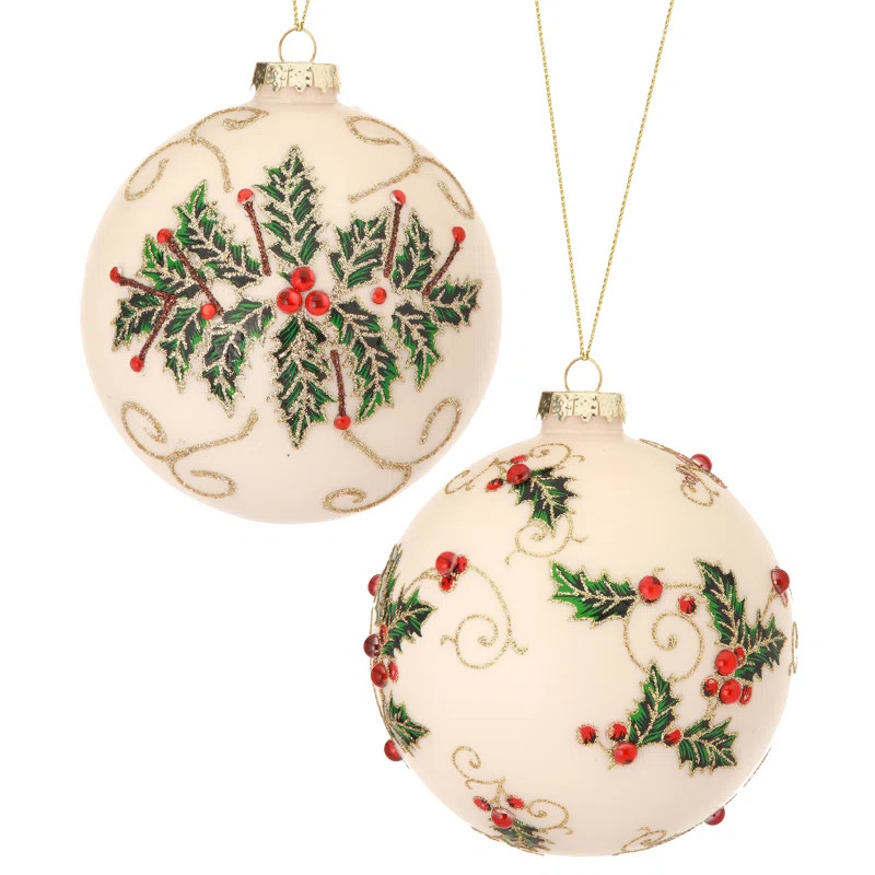 Glass Plants & Flowers Ball Ornament | Wayfair North America