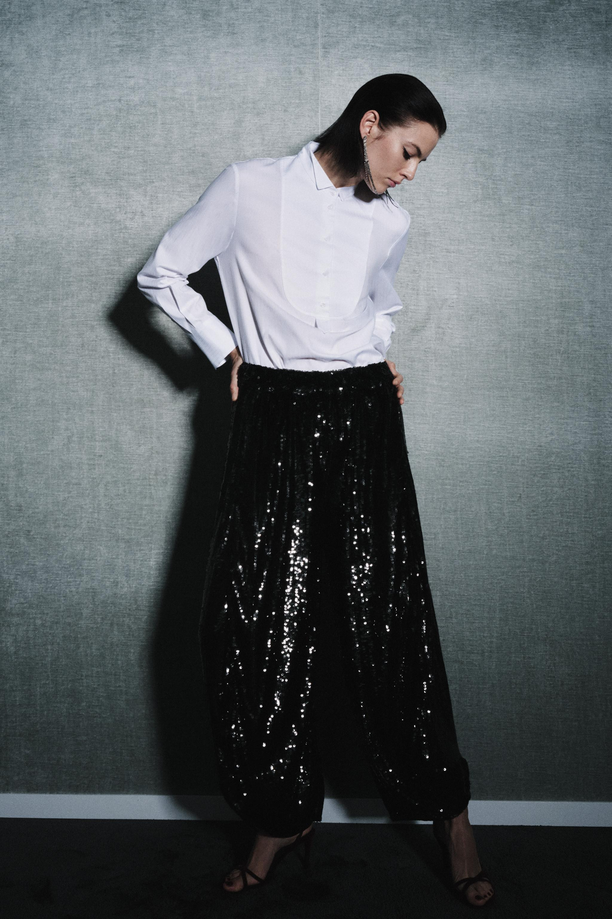 ZW COLLECTION LIMITED EDITION SEQUIN PANTS | Zara US