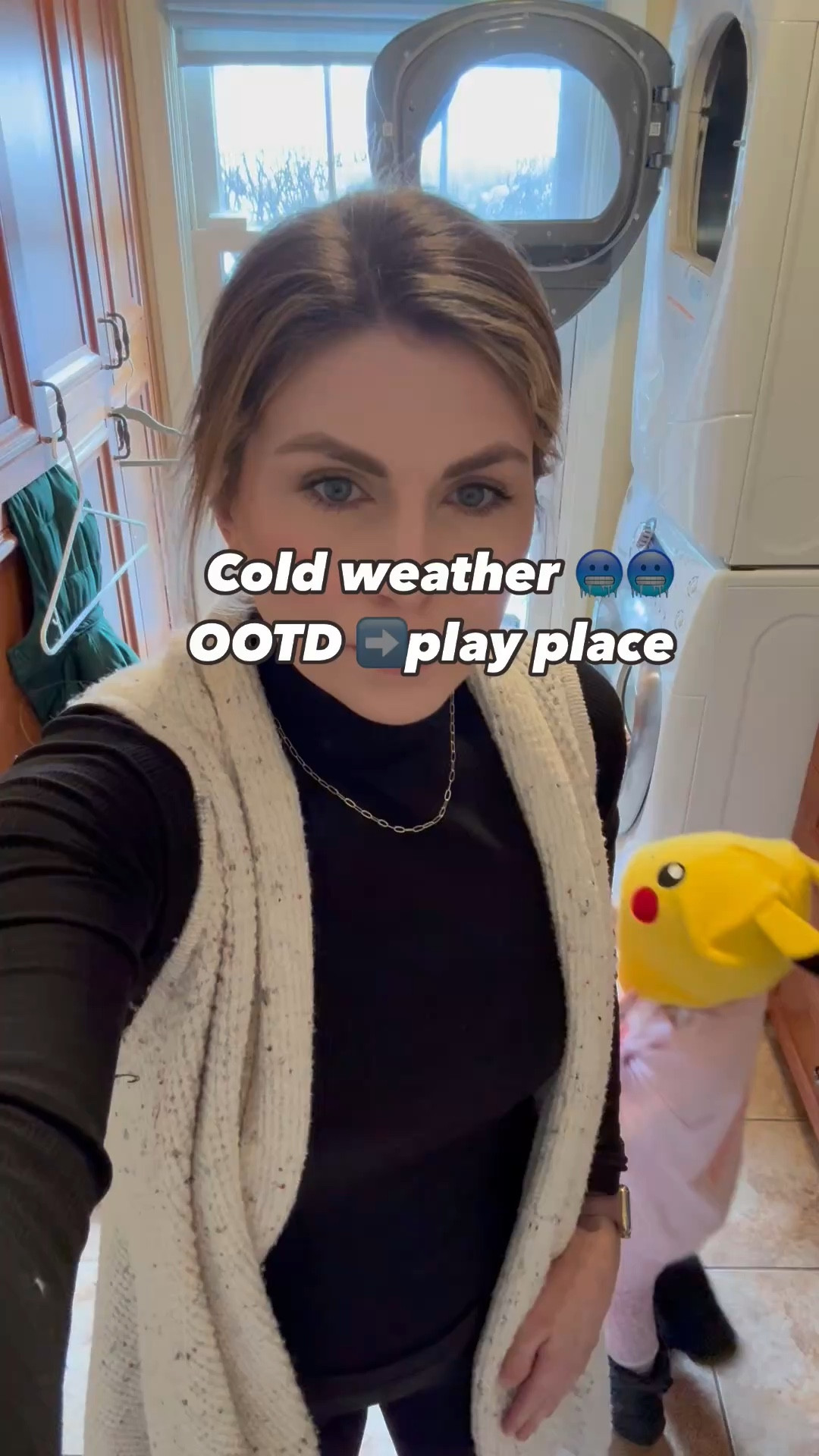 Stay warm comfortable and cute in this winter weather appropriate outfit!