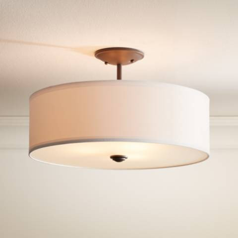 Kichler Shailene 18" Wide Olde Bronze Modern Drum Ceiling Light - #43X94 | Lamps Plus | Lamps Plus