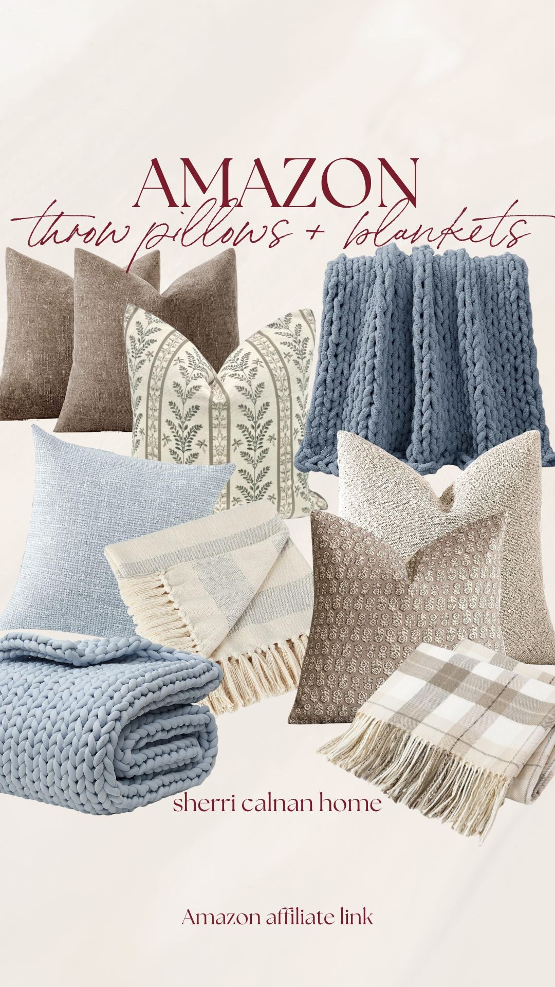 Amazon throw pillows and blankets that add cozy texture, warm neutrals, and timeless style to living rooms, bedrooms, and seating areas throughout the season.
Amazon throw pillows, Amazon blankets, cozy home decor, neutral home finds, living room styling ideas, warm neutral decor, cozy textures, Amazon home favorites sherricalnanhome

#LTKHome #LTKFindsUnder50