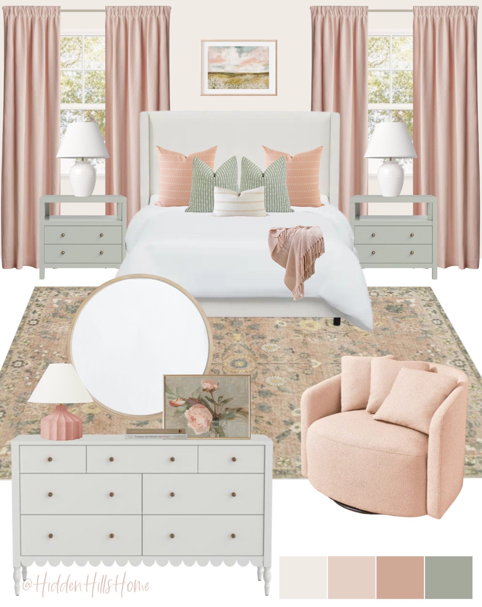 Girls room decor ideas, girls bedroom mood board, home decor, teen girls bedroom design, pink and green girls room #girlsroom

#LTKKids #LTKHome #LTKSaleAlert