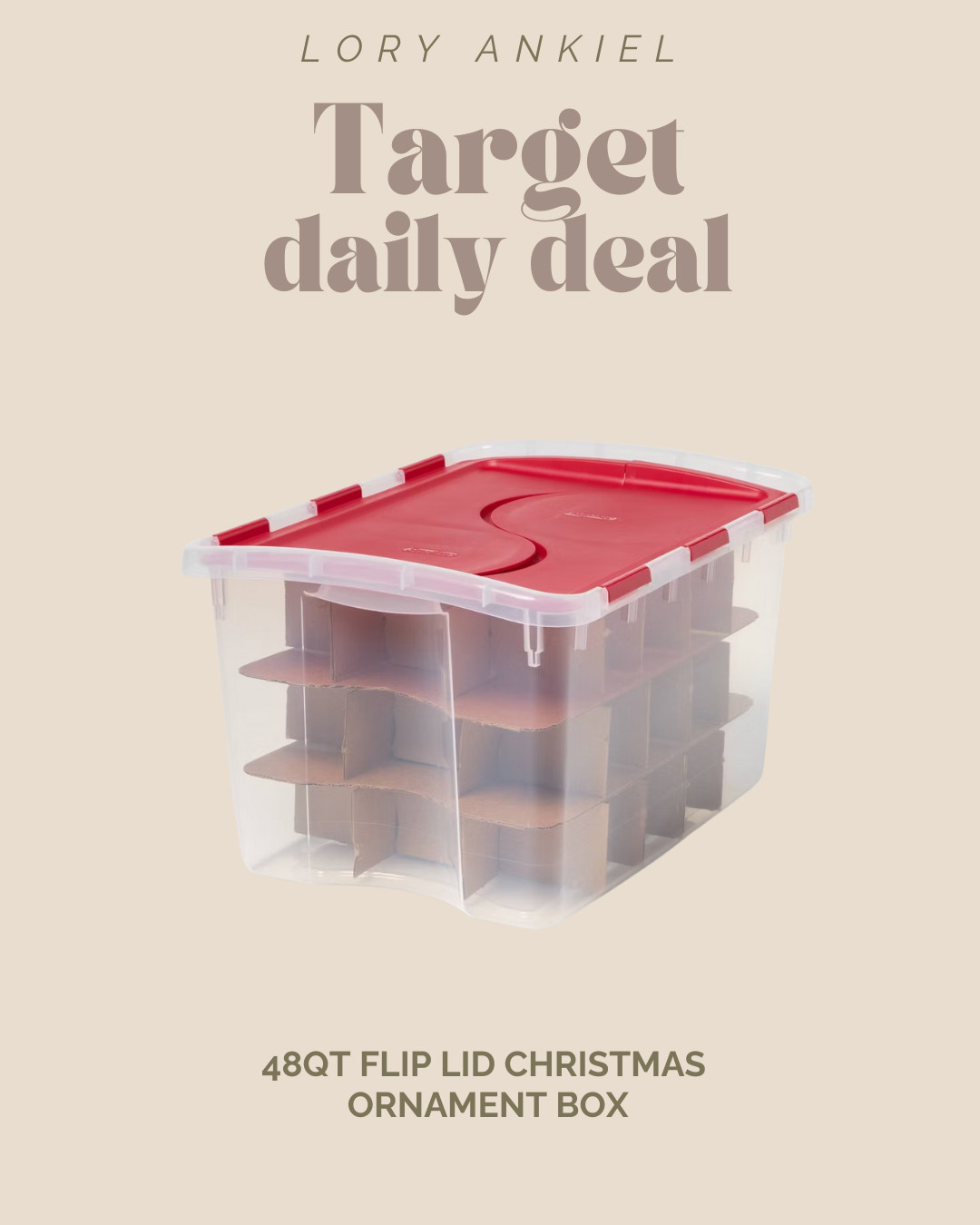 Target Daily Deal! - 48qt Flip Lid Christmas Ornament Box

#homeorganization #storage #storagehacks 

 #LTKHoliday #LTKHome #LTKSaleAlert