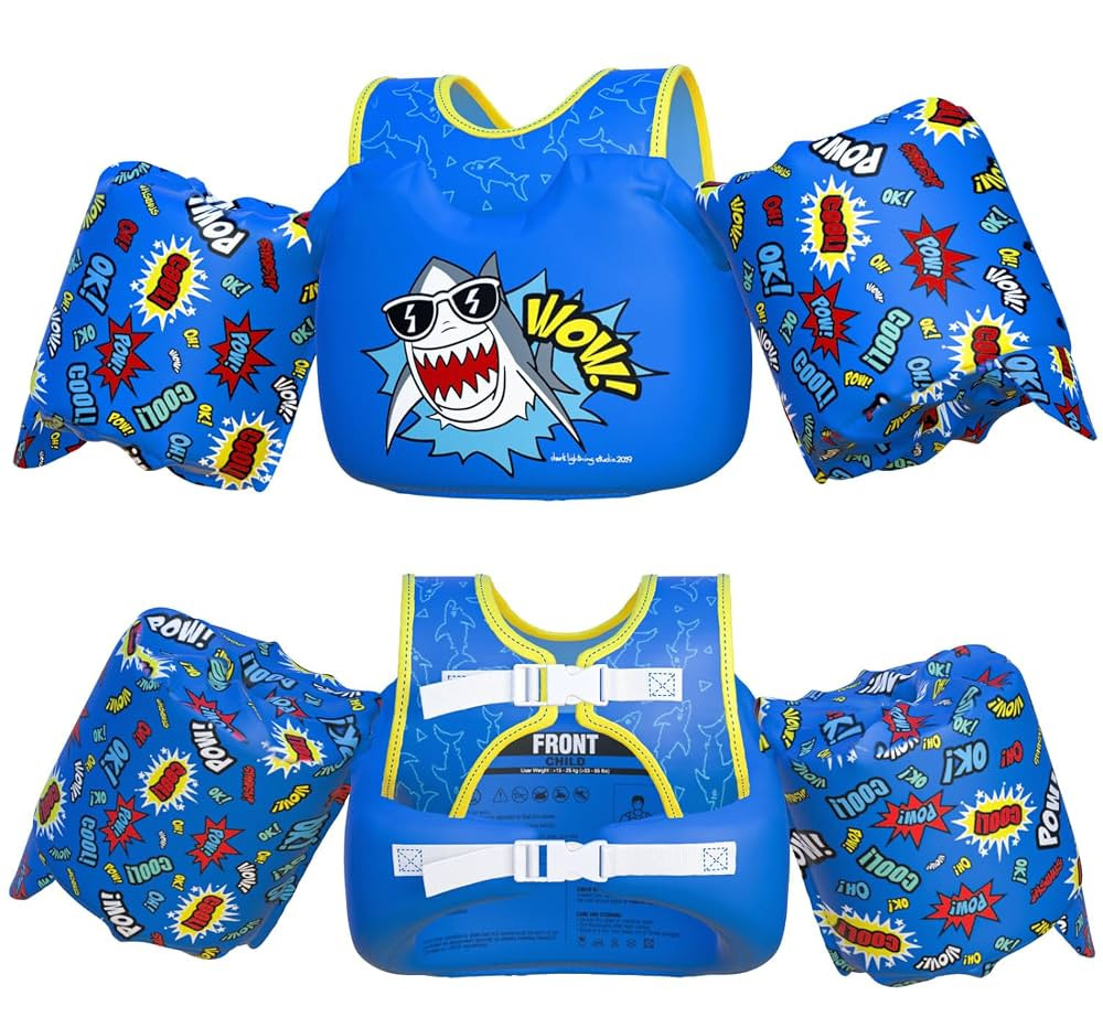 Dark Lightning USCG Coast Guard Approved Toddler Swim Vest for Age 2/3/4/5/6/7 Years Old, Kids Li... | Amazon (US)