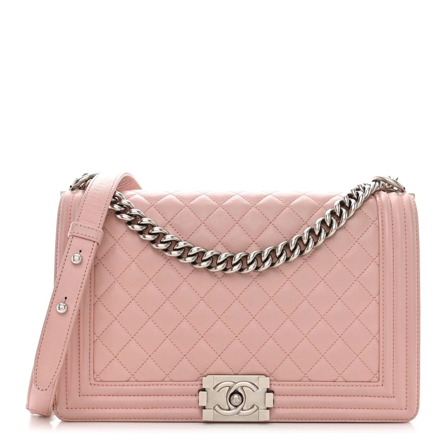Lambskin Quilted New Medium Boy Flap Light Pink | FASHIONPHILE (US)