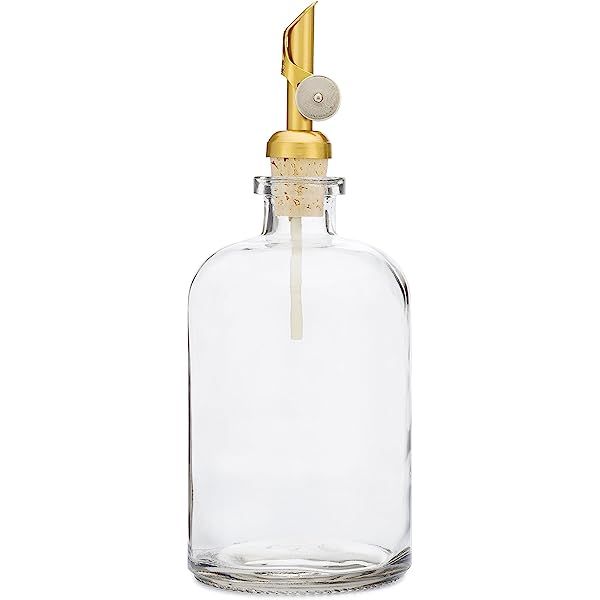 8oz Small Glass Mouthwash Dispenser | Recycled Clear Glass Self Pour Spout Mouthwash Dispenser + Oil | Amazon (US)