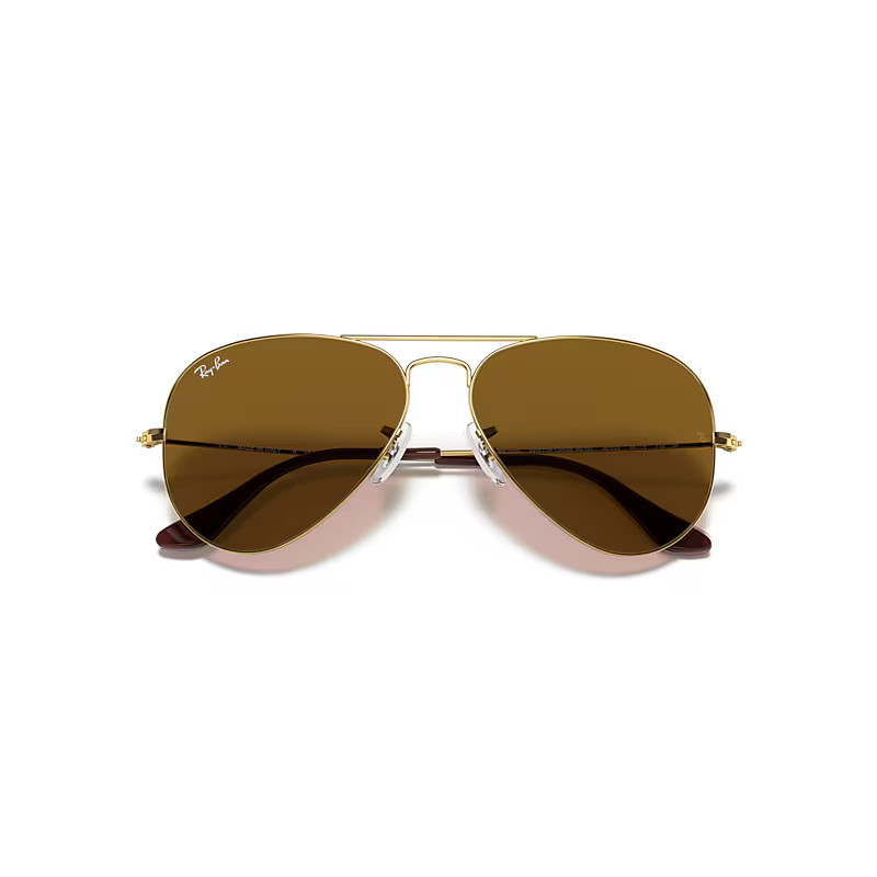 Ray-Ban Aviator Classic Sunglasses Arista Gold Frame Brown Lenses 62-14 | Ray-Ban (US)
