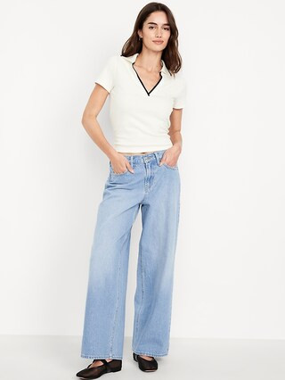 Jean Wow à coupe généreuse à jambe large à taille mi-basse | Old Navy (CA)