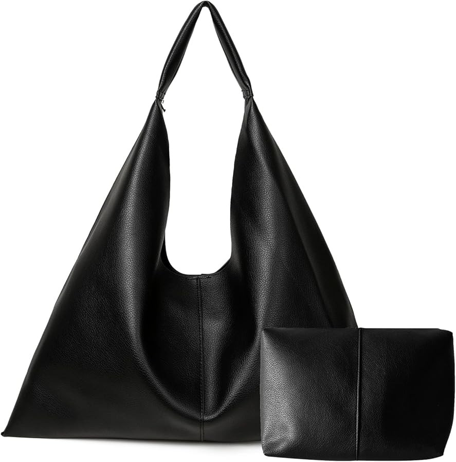 Leather Tote Bag, Oversized Hobo Bags, Large Tote Bag for Women Work, Vegan Leather Handbags Trav... | Amazon (US)