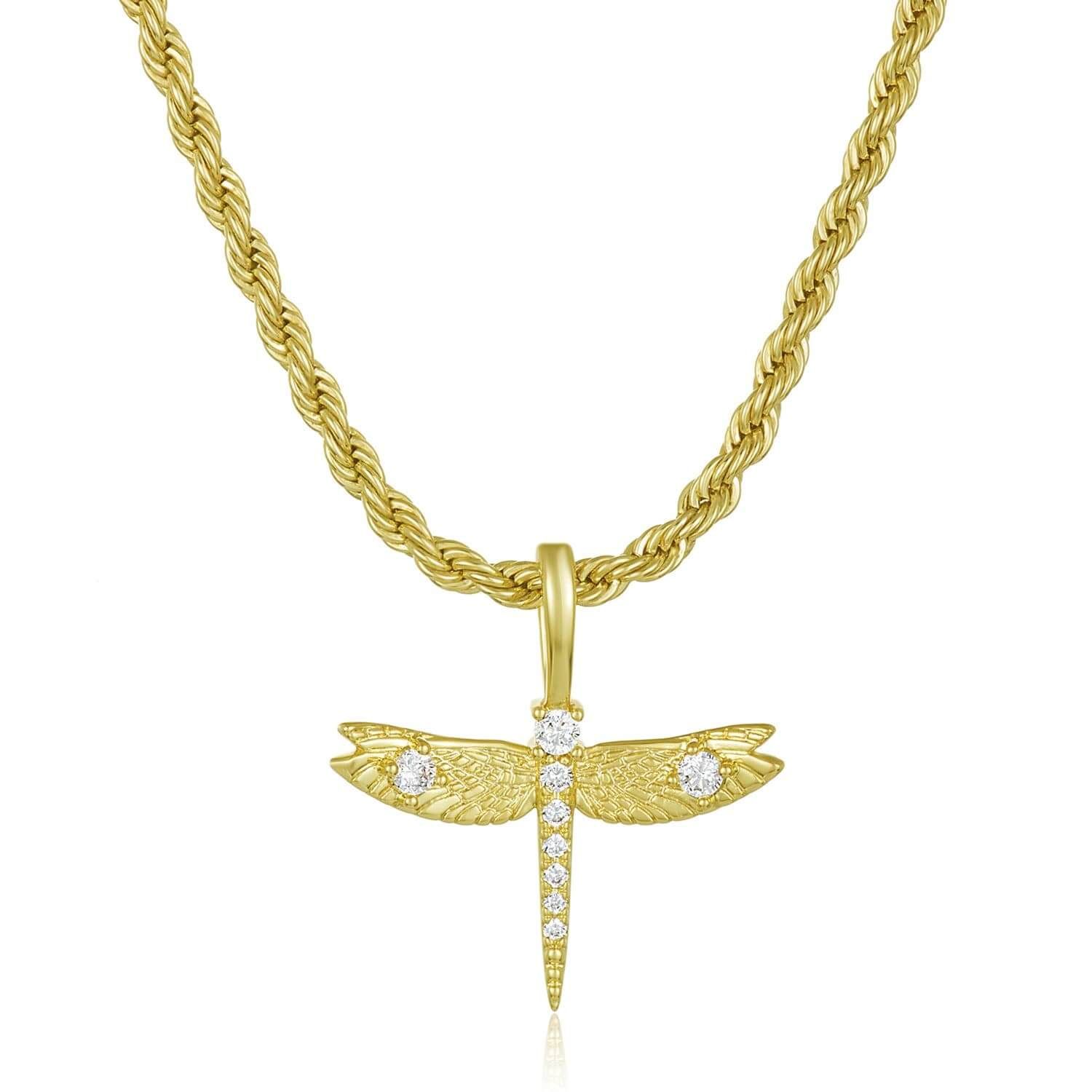 Dragonfly Rope Chain Charm Necklace | Melinda Maria