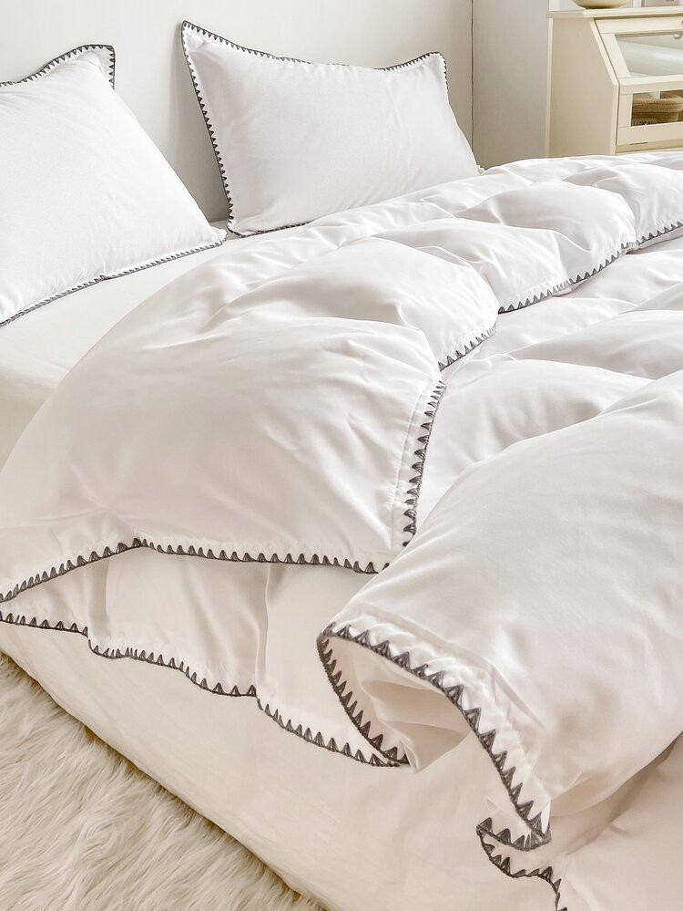 Embroidery Detail Duvet Cover Set Without Filler | SHEIN