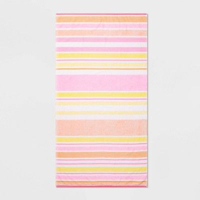 XL Warm Horizontal Striped Beach Towel - Sun Squad™ | Target