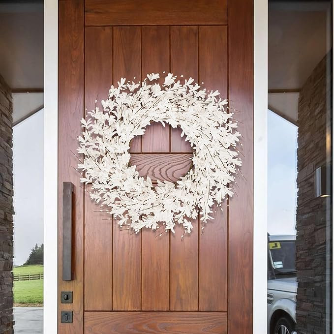 GTIDEA 24" Forsythia Wreath Spring Wreath for Front Door, Artificial Forsythia Flower Wreath with... | Amazon (US)