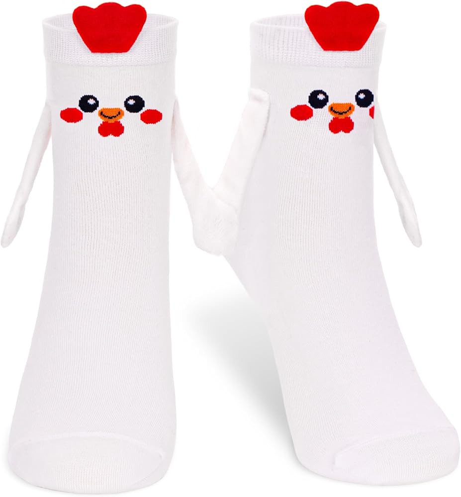 FunisFun Chicken Socks with Magnetic Holding Hands Funny Animal Crazy Socks for Kids Women Ideal ... | Amazon (US)