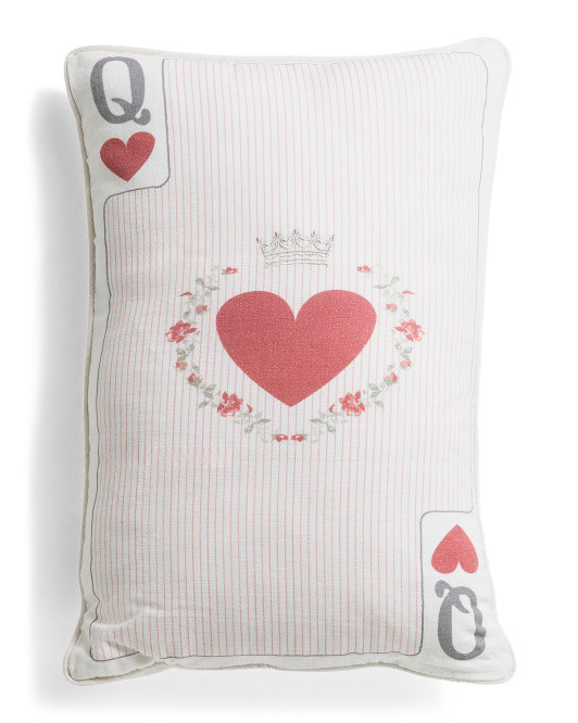 14x20 Embroidered Queen Of Hearts Pillow | TJ Maxx