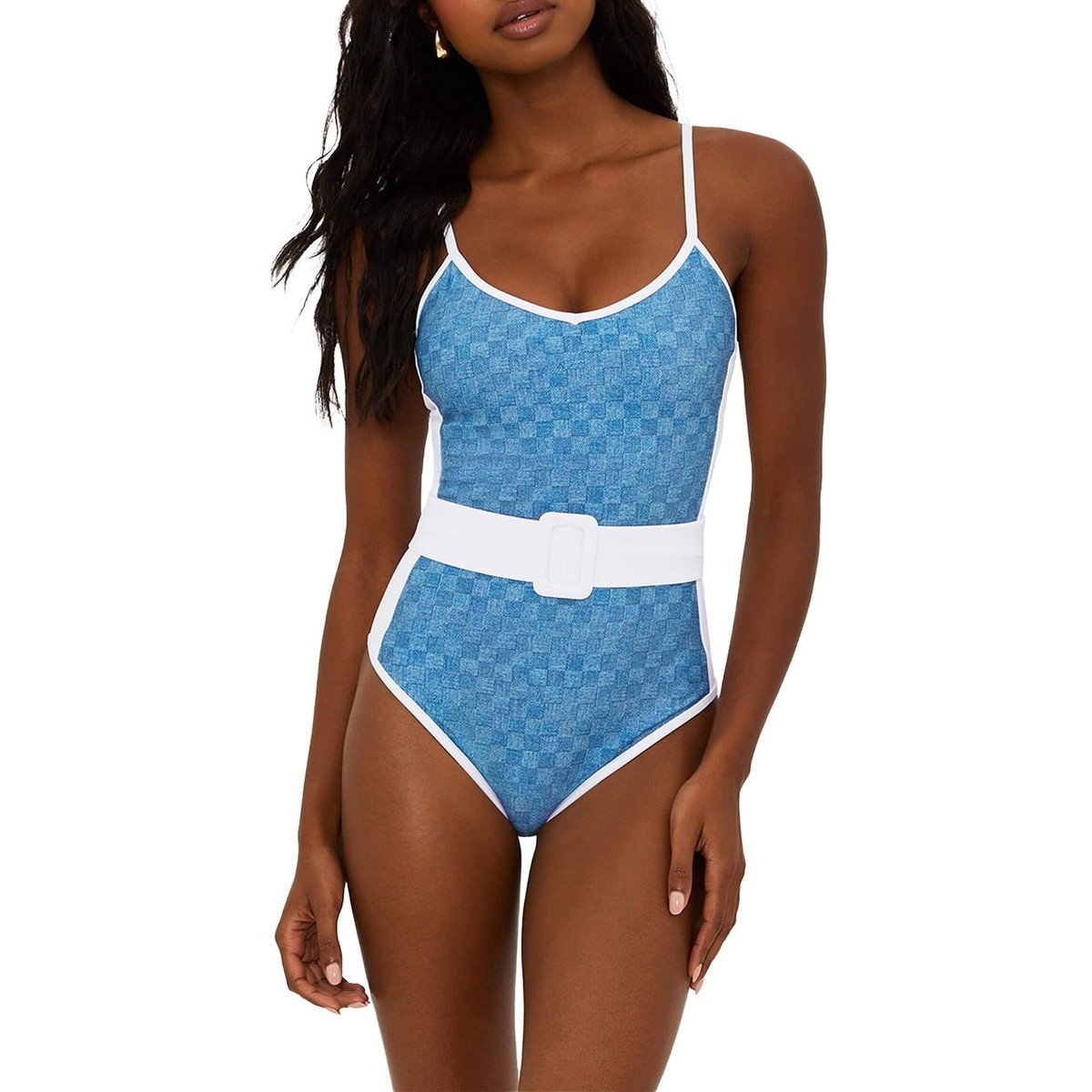 Beach Riot DENIM DAZE Harmony Belted One-Piece Swimsuit, US X-Large | eBay | eBay US
