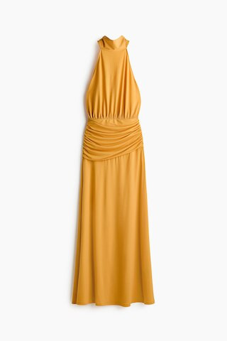 H & M - Draped halterneck dress - Orange | H&M (UK, MY, IN, SG, PH, TW, HK)