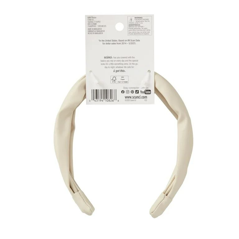 Tayshia Leather Knotted Headband, Ivory, 1 Count | Walmart (US)