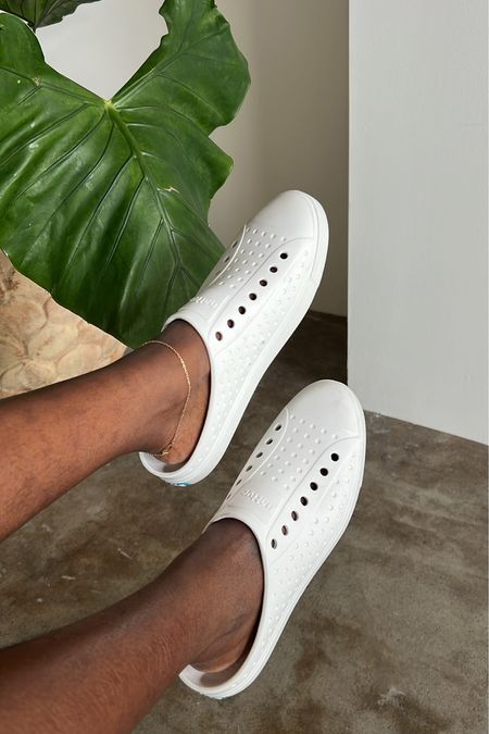 White slip on clog style shoe that’s water resistant! Great for summer and the beach. Comes in black and runs true to size  

#LTKfindsunder100 #LTKtravel #LTKshoecrush