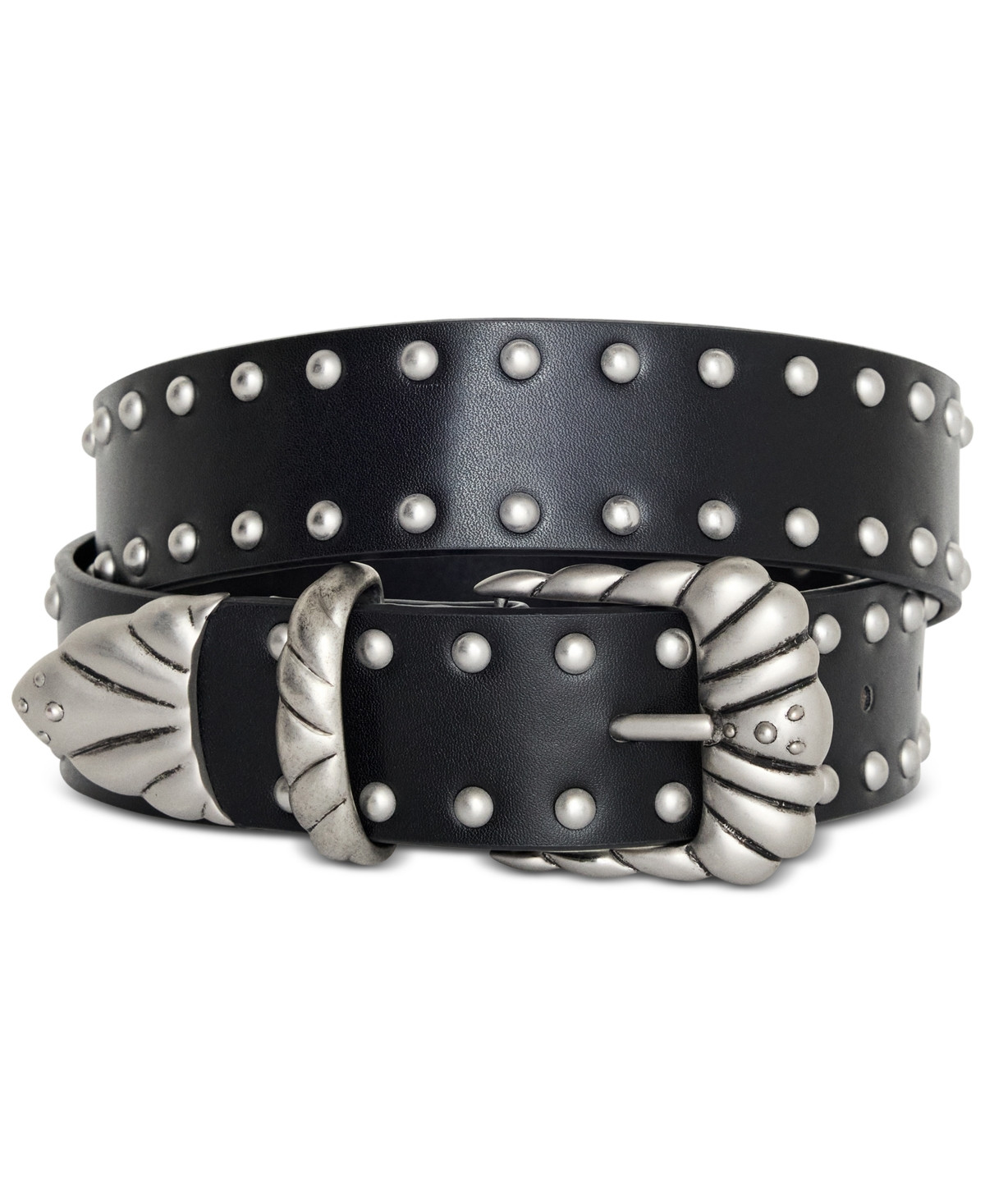 Good American Women's Wide Studded Faux-Leather Western Belt - Black | Macy's