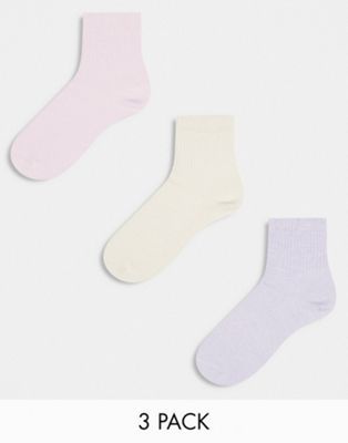 ASOS DESIGN 3 pack ankle marl socks in multi | ASOS (Global)