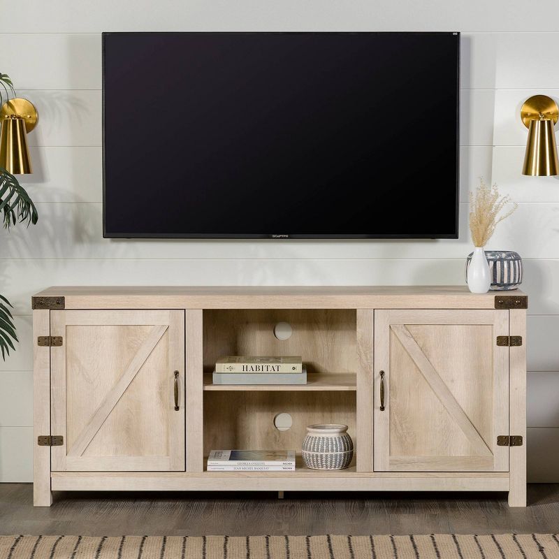 Clarabelle Farmhouse Barn Door TV Stand for TVs up to 60" - Saracina Home | Target