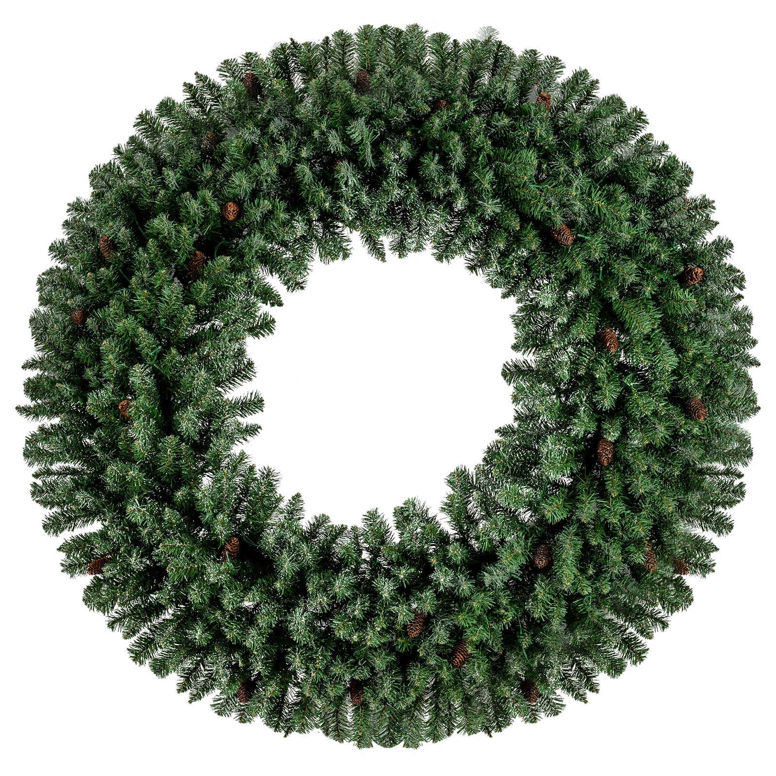 60” Large Artificial Christmas Wreath with 200 White LED Lights, 680 Branch Tips | Wayfair North America