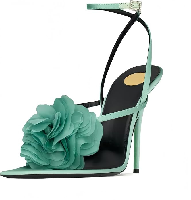 Flower High Heel Sandals for Women Pointed Toe Thong Sandals | Amazon (US)