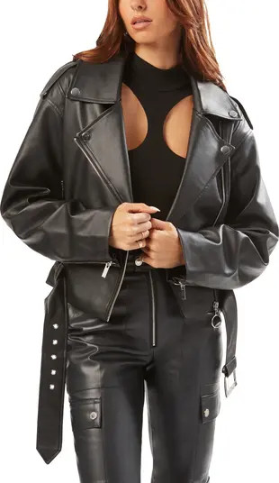 We Wore What Crop Faux Leather Moto Jacket | Nordstromrack | Nordstrom Rack